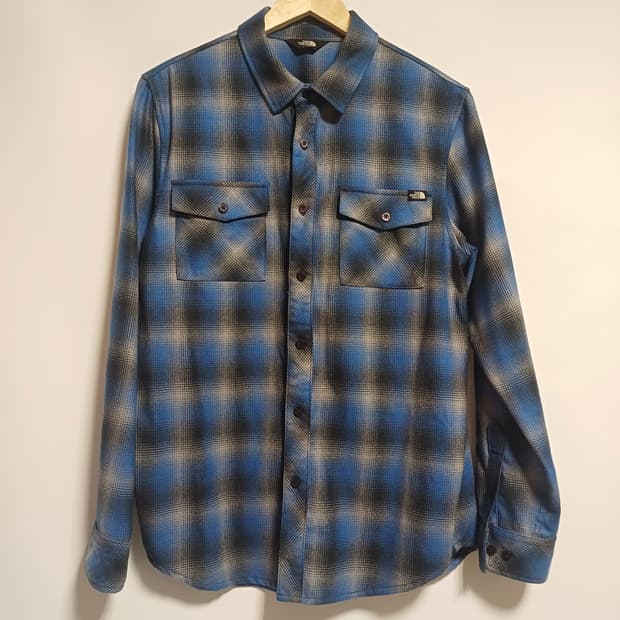 [정품/쿨거래] 노스페이스 L(100) 플란넬 체크 셔츠 (블루/가을겨울