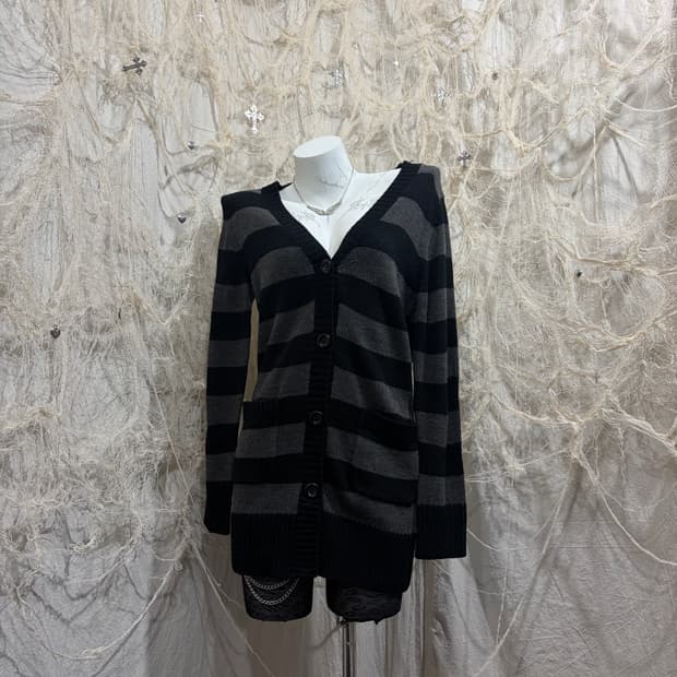 Gothic Stripe long Cardigan