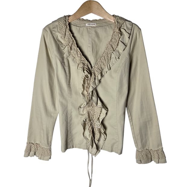 [L'est rose] 레스트로즈 크로쉐 프릴 자켓