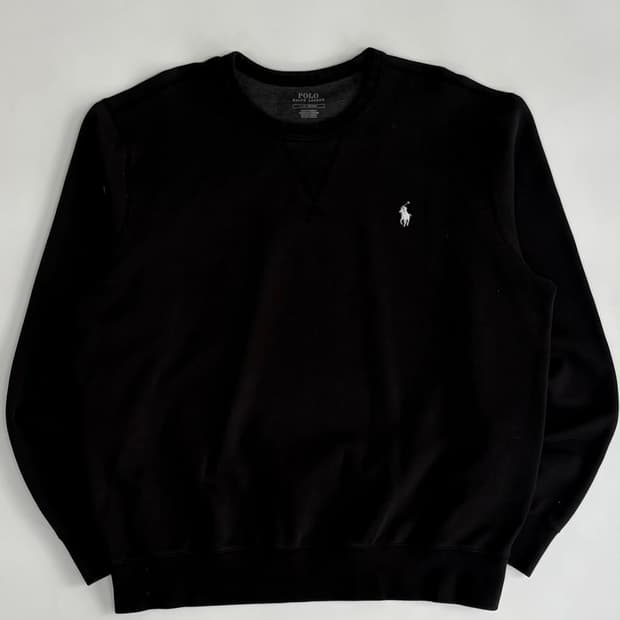 [L] 폴로 랄프로렌 블랙 크루넥 맨투맨 스웻 셔츠