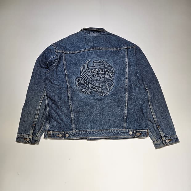 90s 할리데이비슨 데님 자켓[L]