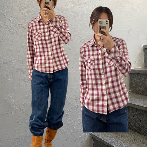 00's LEVI'S 옴브레 웨스턴 셔츠