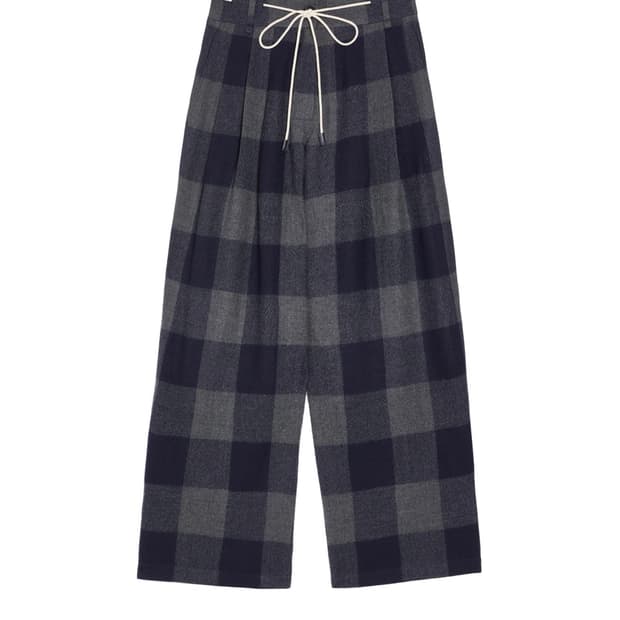 넘버프로젝트 체크 패턴 와이드 팬츠 (55)