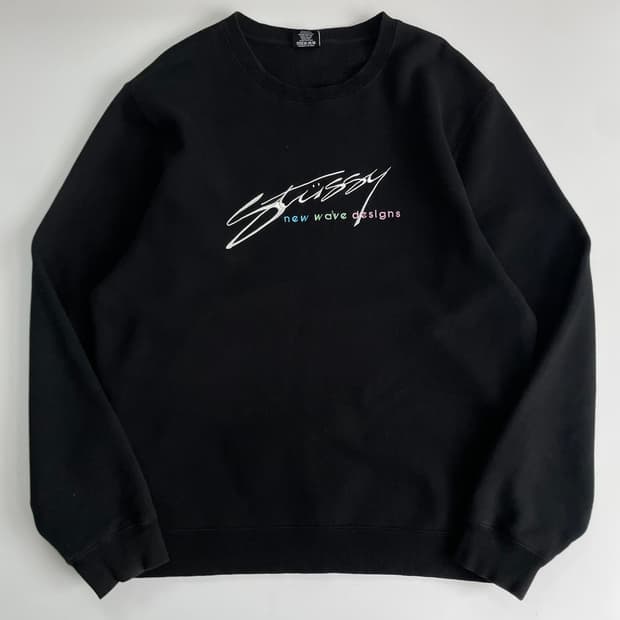 Stussy 스투시 뉴웨이브 스탁 자수 맨투맨