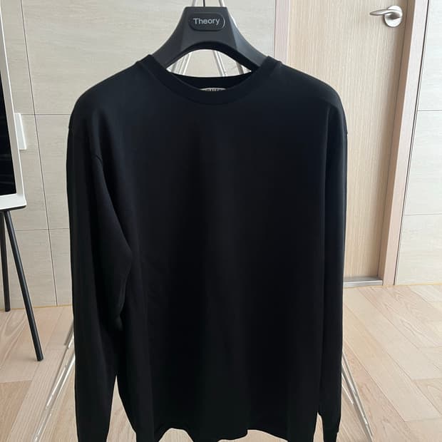 오라리 / 러스터 플레이팅 롱티셔츠 블랙 / 3