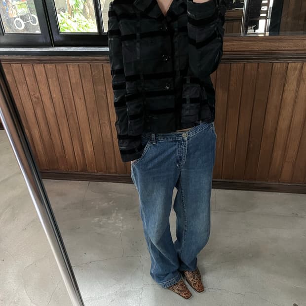 COMME DES GARCONS striped velvet jacket
