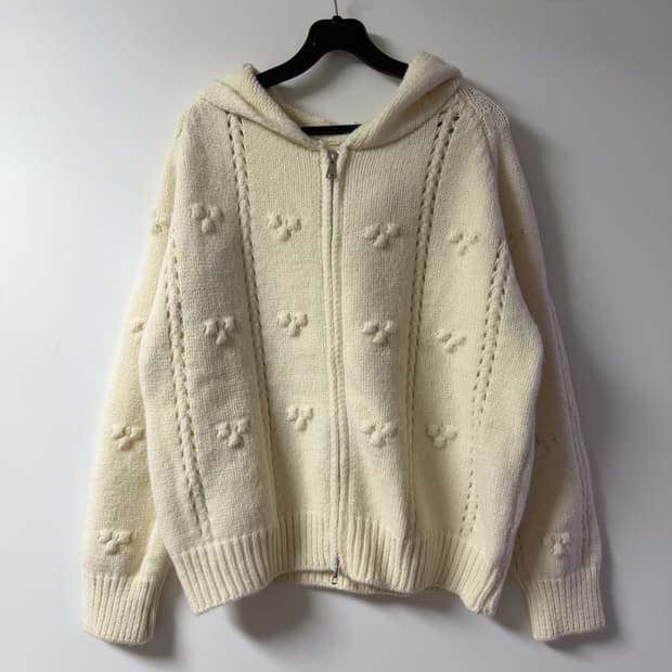 새상품 여자 퐁퐁 니트 후드집업