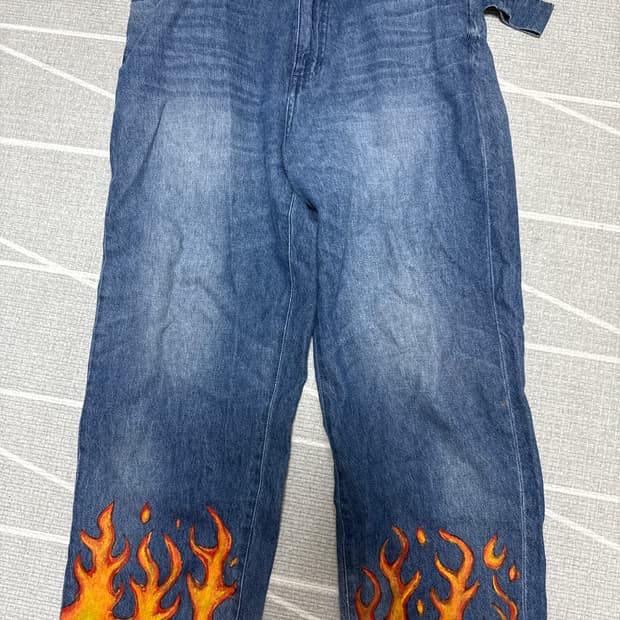 레이지블루 / 화이어프레임 페인팅 커스텀 데님팬츠