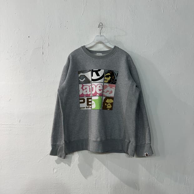 베이프 그레이 맨투맨 L