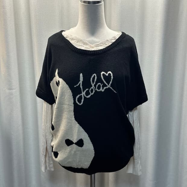 모리걸st 반팔 알파카 니트