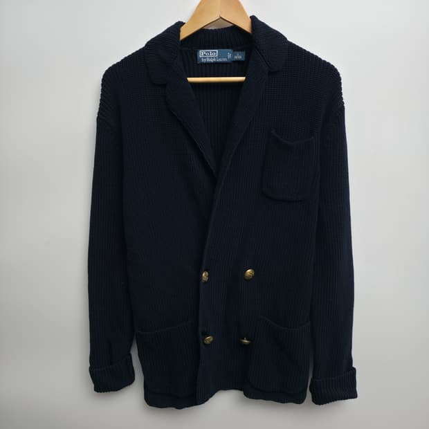 [S] 폴로 랄프로렌 더블 버튼 네이비 니트 가디건