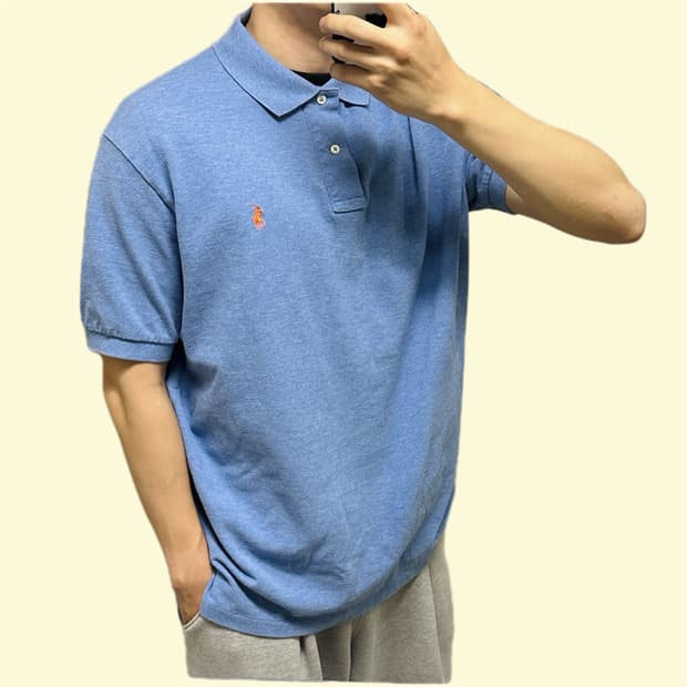 폴로 랄프 로렌 정품 반팔 카라티 스카이블루 XL