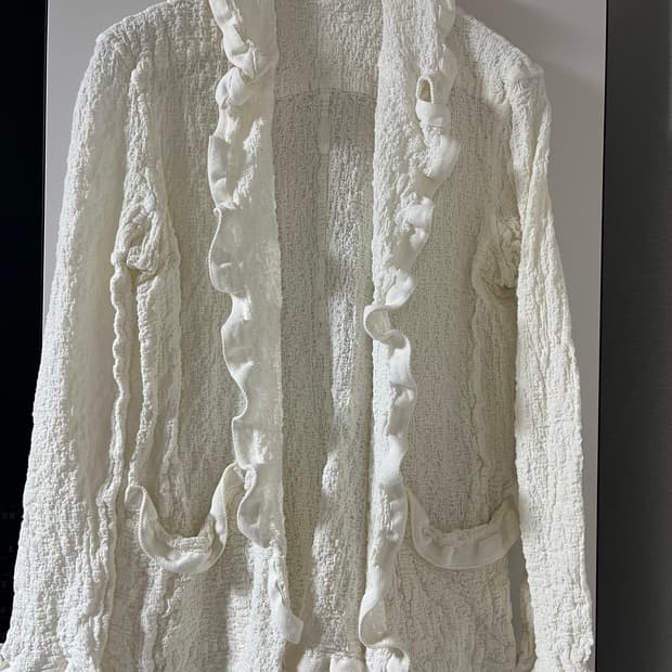 이세미야케 ME 화이트 프릴 가디건