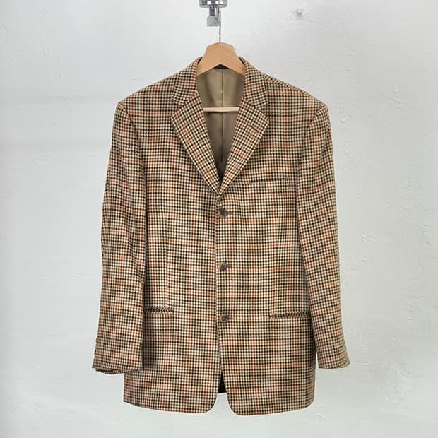 버버리 클래식 하운드 체크 3b 울 블레이저