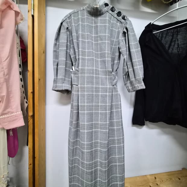 자라 벌룬 체크원피스