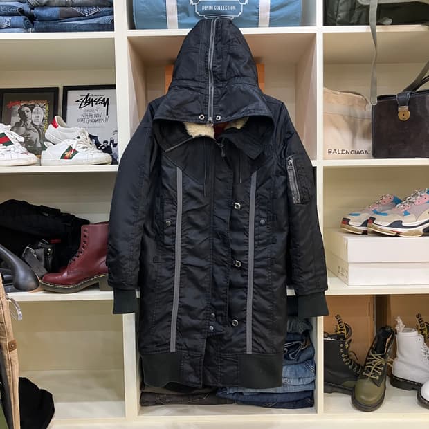 아비렉스 라쿤 후드 패딩 점퍼 M