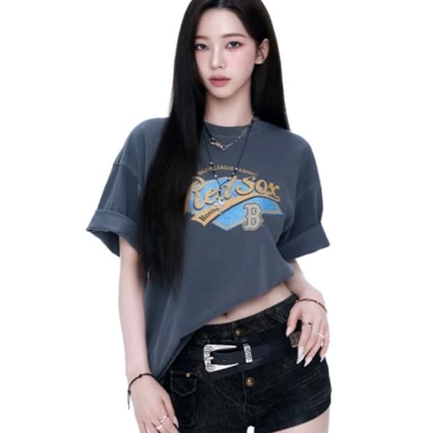 [정품] 엠엘비 보스턴 레드삭스 빈티지 워싱 메가오버핏 반팔티L(새제품)