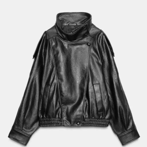 자라 zara 생로랑맛 자켓 페이크 레더 점퍼