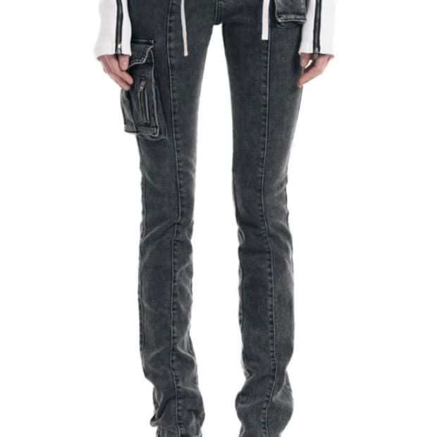 Vintage cargo pocket denim pants
