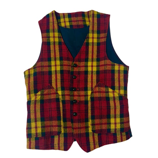 체크 빈티지 베스트 