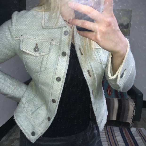 투티/0292 WHITE JOOLA JPN 일본 빈티지 여성 자켓 트위드