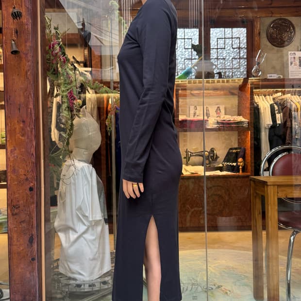 Studio Nicholson basic navy jersey dress