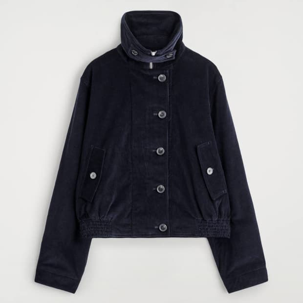 새상품) COS 코듀로이 퍼널넥 재킷 네이비 S