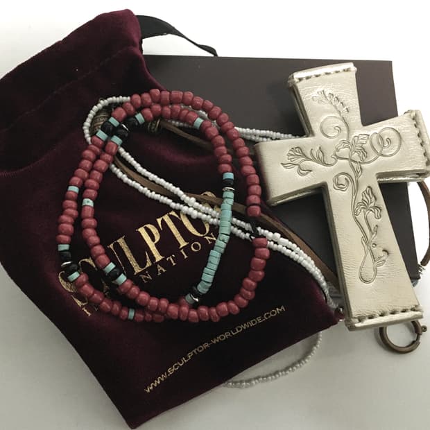 스컬프터 Cross Strap Layered Wallet Gold