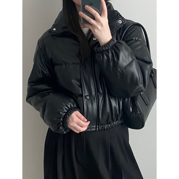 빈티지 레더 패딩