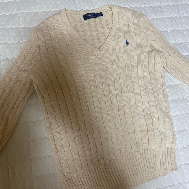 폴로 브이넥 니트(아이보리)