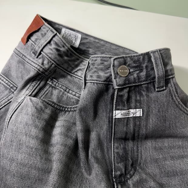 우먼L 마리떼프랑소와저버 빈티지 그레이워시드 와이드 데님팬츠