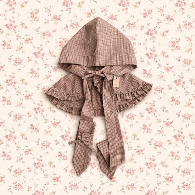 「{01. Fairy Hood} 체크 리본 후드 카라」