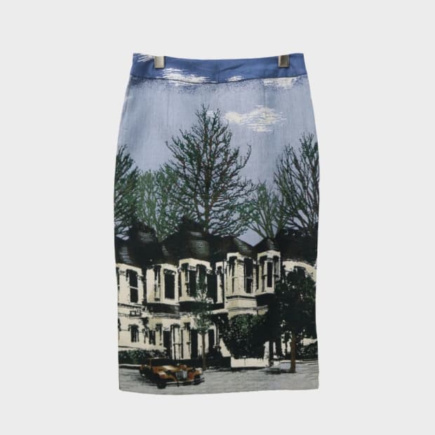 LOIS CRAYON 울 혼방 미디 스커트 64629