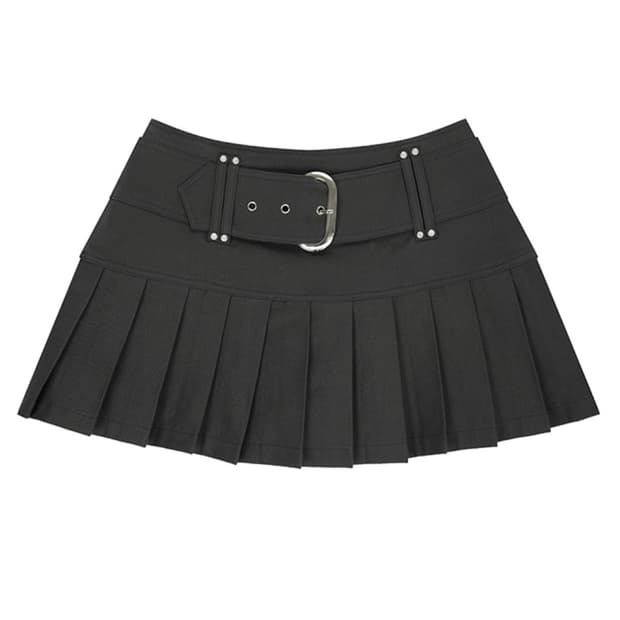 (luvistrue) MINI PLEATS SKIRT(CHARCOAL)