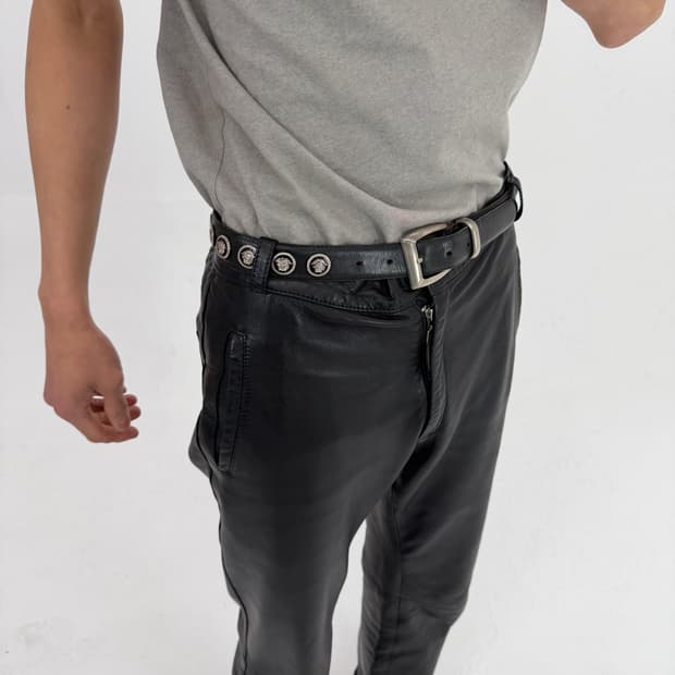 Gianni Versace stud leather belt