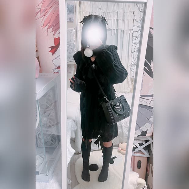 디어마이러브 하트펀칭 니트 원피스 지뢰계 양지뢰