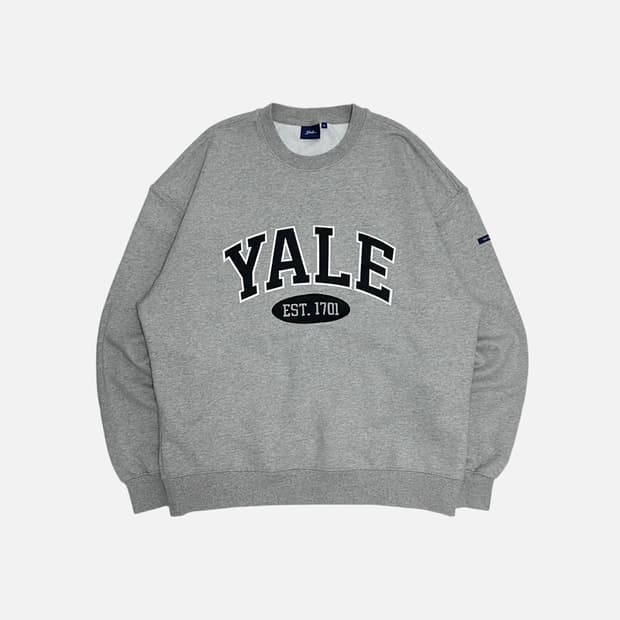 YALE 예일 아치로고 맨투맨 멜란지그레이
