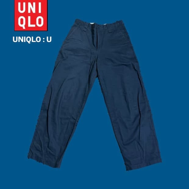 유니클로 : U 와이드핏 치노 팬츠 네이비 73