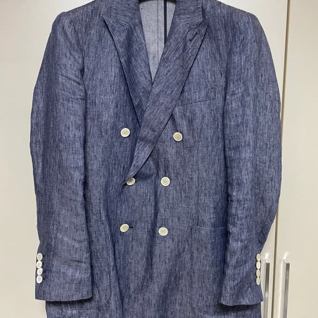 일레븐티 Eleventy 남성 100%마 원단 더블 자켓 46사이즈