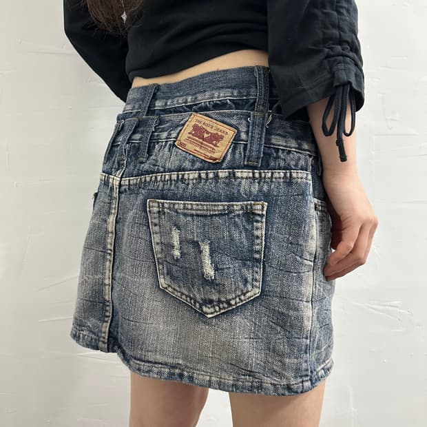 the bo’s jeans denim mini skirt