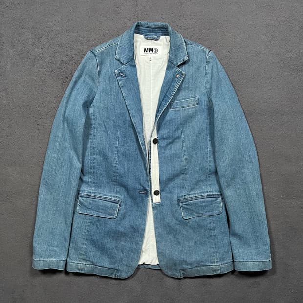 마르지엘라 MM6 12FW 데님 블레이저 3버튼 자켓