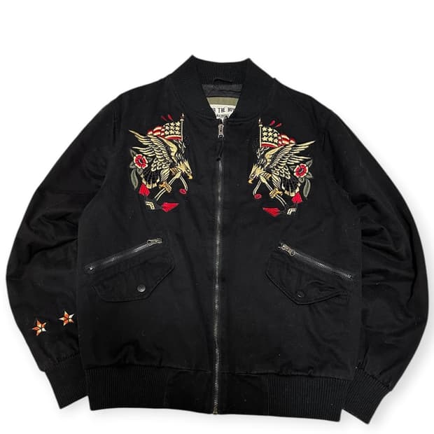 더매드니스 자수 봄버 블루종 자켓