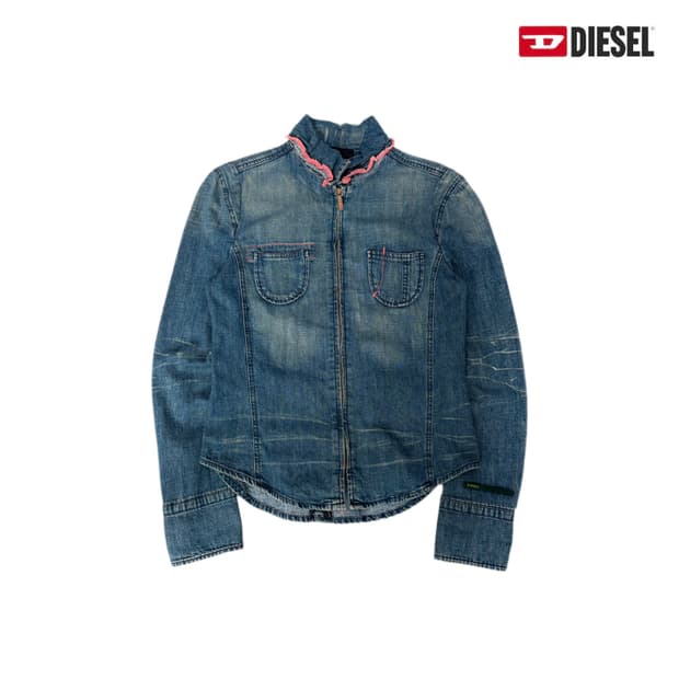 디젤 딱붙 데님 셔츠형 집업