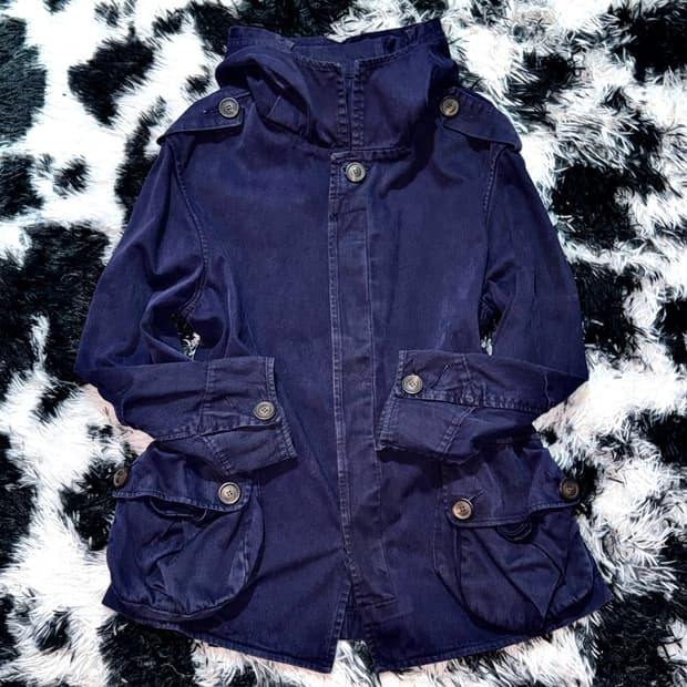 VINTAGE 코듀로이 후드 야상 자켓