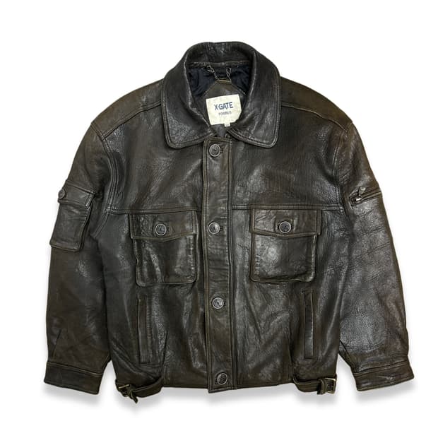 90s Harley Owners Group 레더 자켓 100