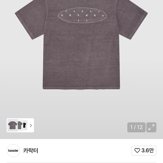 카락터 피그먼트 반팔