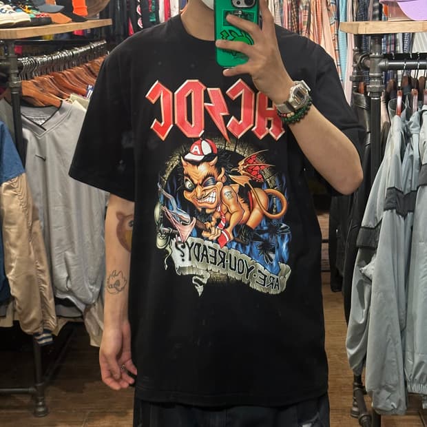 [HI] 빈티지 락 ACDC 반팔티 블랙