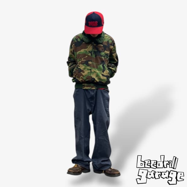밀리터리 카모플라쥬 퍼 봄버 자켓