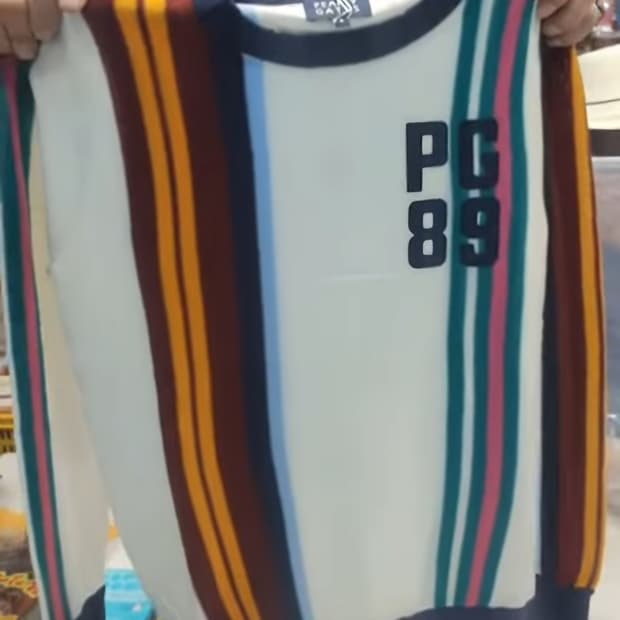 정품)파리게이츠남성 스트라이프로고니트새상품미개봉L(100)