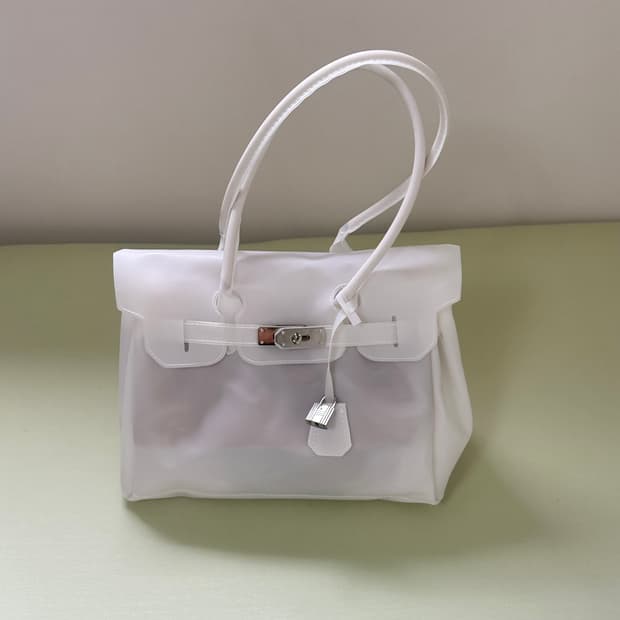 키키 젤리버킨백 화이트투명